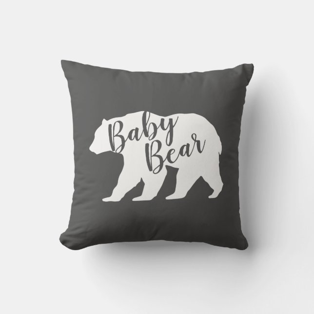 Mama Bear Baby Shower Woodland Lodge Boy Blue Cushion (Front)