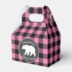 Mama Bear Baby Shower Woodland Lodge Girl Pink Favour Box