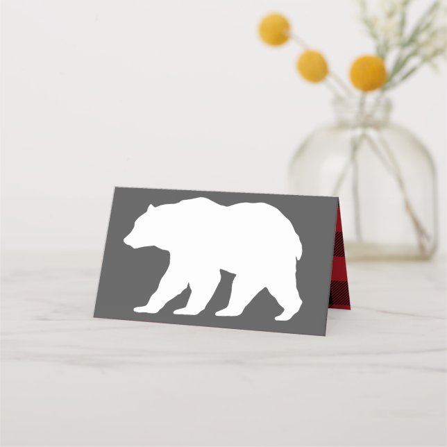 Mama Bear Baby Shower Woodland Lodge Place Card (Front)