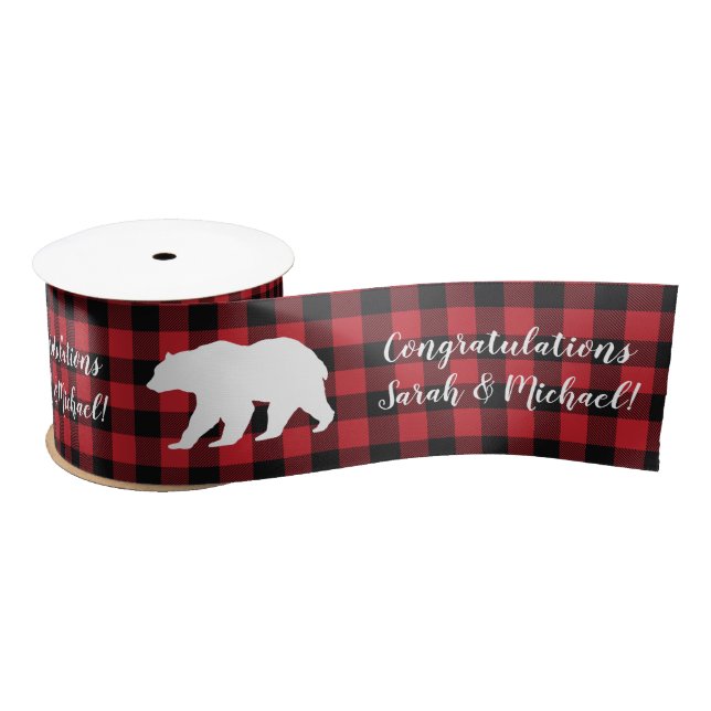 Mama Bear Baby Shower Woodland Lodge Satin Ribbon (Spool)