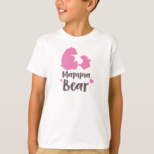 Mama Bear, Bear Cub, Cute Bear, Little Bear, Heart T-Shirt (Front)