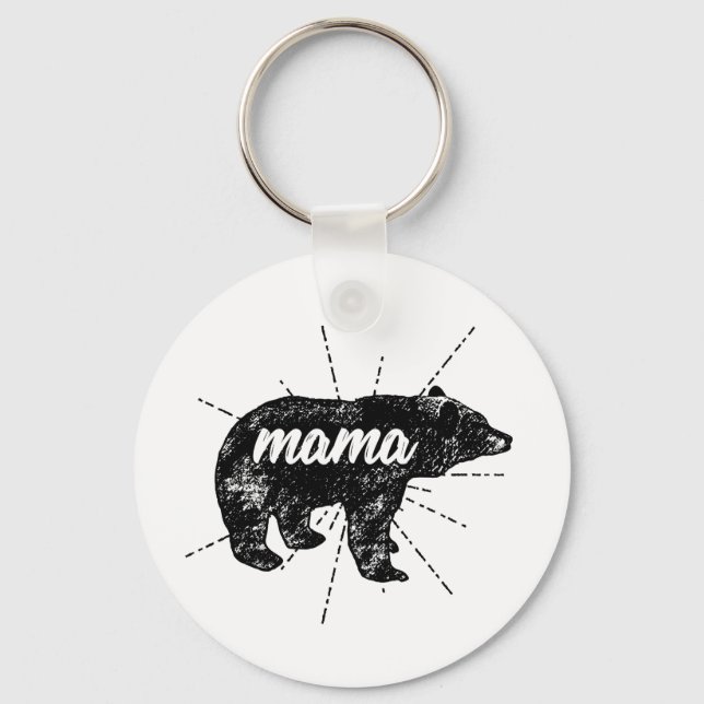 Mama Bear Birthday Mothers Day gift Key Ring (Front)