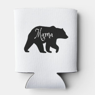 Mama Bear black and white Can Cooler