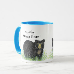 ~ Mama Bear ~ Black Bear blue trim  Mug