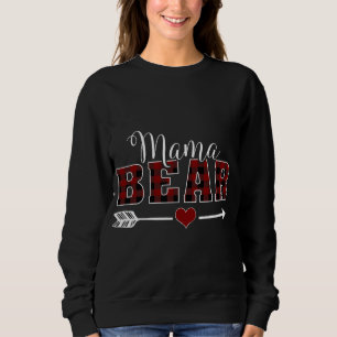Mama Bear Buffalo Plaid Arrow Heart Mum Christmas  Sweatshirt