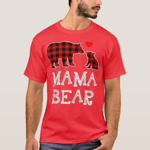 Mama Bear Buffalo Plaid Christmas Family Pajama - T-Shirt