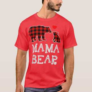 Mama Bear Buffalo Plaid Christmas Family Pajama - T-Shirt