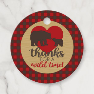 Mama Bear Buffalo Plaid Thank You Favour Tags