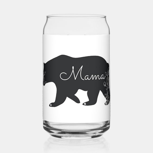 Mama Bear Can Glass (Left)