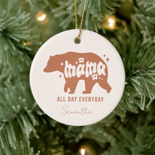 Mama Bear Ceramic Ornament (Tree)