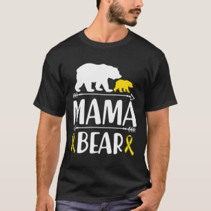 Mama Bear Childhood Cancer Awareness Mom Of A Warr T-Shirt