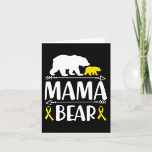 Mama Bear Childhood Cancer Awareness Mum Of A Warr Card