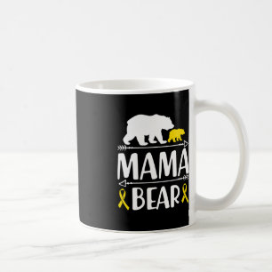 Mama Bear Childhood Cancer Awareness Mum Of A Warr Coffee Mug