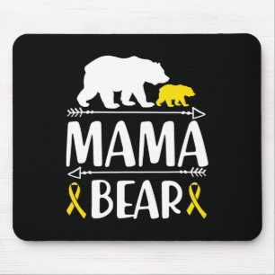 Mama Bear Childhood Cancer Awareness Mum Of A Warr Mouse Pad