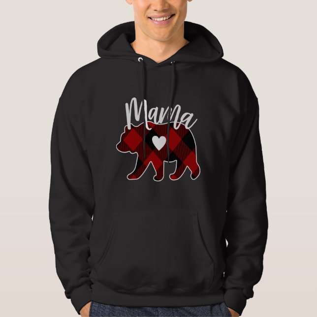 Mama Bear Christmas Buffalo Plaid Decoration Hoodie (Front)