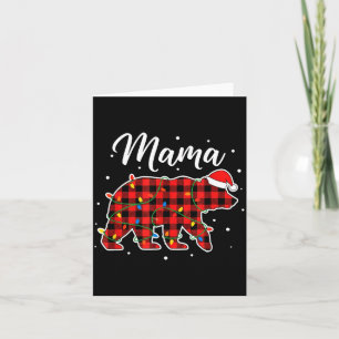 Mama Bear Christmas Mom Buffalo Plaid Holiday Card