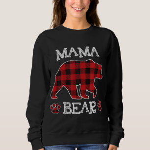 Mama Bear Christmas Pajama Red Plaid Buffalo Famil Sweatshirt