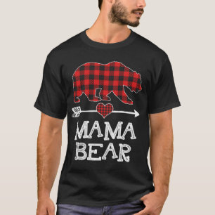 Mama Bear Christmas Pajama Red Plaid Buffalo Famil T-Shirt