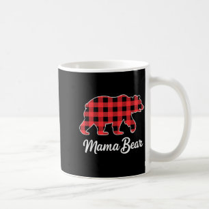 Mama Bear Christmas Red Buffalo Plaid Family Match Coffee Mug