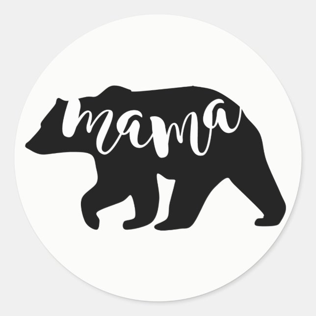Mama Bear Classic Round Sticker (Front)