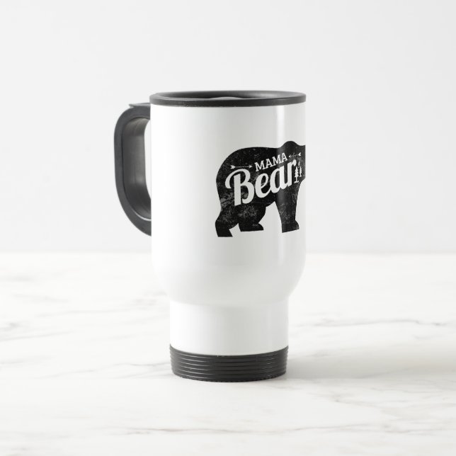Mama Bear Coffee Travel Mug (Front Left)