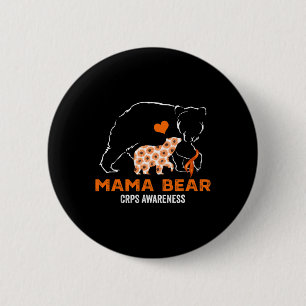 Mama Bear Crps Awareness Month Orange Ribbon 6 Cm Round Badge