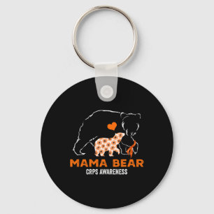 Mama Bear Crps Awareness Month Orange Ribbon Key Ring