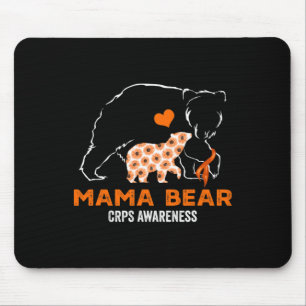 Mama Bear Crps Awareness Month Orange Ribbon Mouse Pad