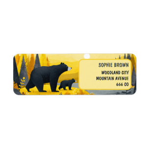 Mama Bear& Cub Mountain Landscape Return Address  Label