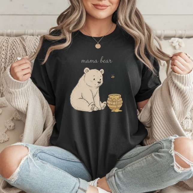 Mama Bear Cute Bear & Honey Mother’s Day Gift Shir T-Shirt (Creator Uploaded)