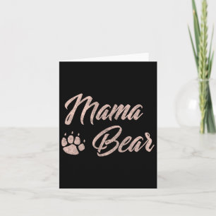 Mama Bear Cute Mothers Day Gift For Mum Paw Pink Card