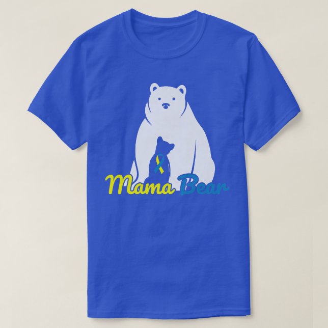 Mama Bear Down Syndrome Awareness T21 Premium  T-Shirt (Design Front)