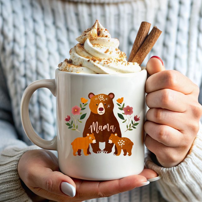 Mama Bear Elegant Flowers Mum  Coffee Mug (Creator Uploaded)