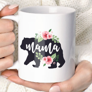 Mama Bear Elegant Rustic Floral Flowers Mum Coffee Mug