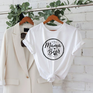 Mama Bear Est 20XX Wild Heart Line Art T-Shirt