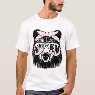 Mama Bear Face Sunglasses Mother Mum Mummy Mother' T-Shirt