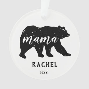 Mama Bear Forest Animal Family Holiday Ornaments