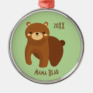 Mama Bear Fostering Love Merry Christmas Dated Metal Ornament