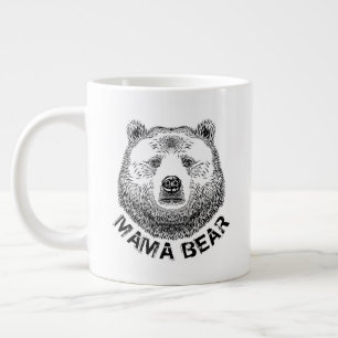 Mama Bear, Hand Drawn Illustration Large Coffee Mug