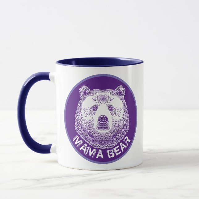 Mama Bear, Hand Drawn Illustration Mug (Left)