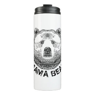 Mama Bear, Hand Drawn Illustration Thermal Tumbler
