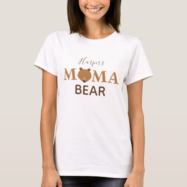 Mama Bear Kid Name Mother T-Shirt (Front)