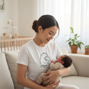 Mama Bear Line Art White Shirt Design