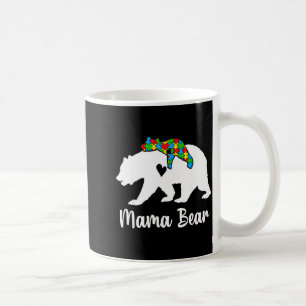 Mama Bear Love Support Autism Awareness Bear Famil Coffee Mug