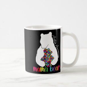 Mama bear love support autism awareness puzzle bea coffee mug