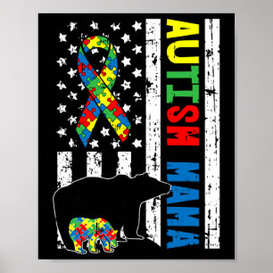 Mama Bear Matching Family Autism Awareness Gifts F Poster