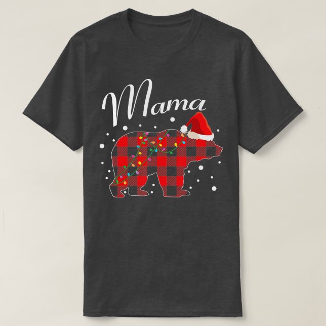 Mama Bear Matching Pajama Family Buffalo Mom Chris T-Shirt (Design Front)