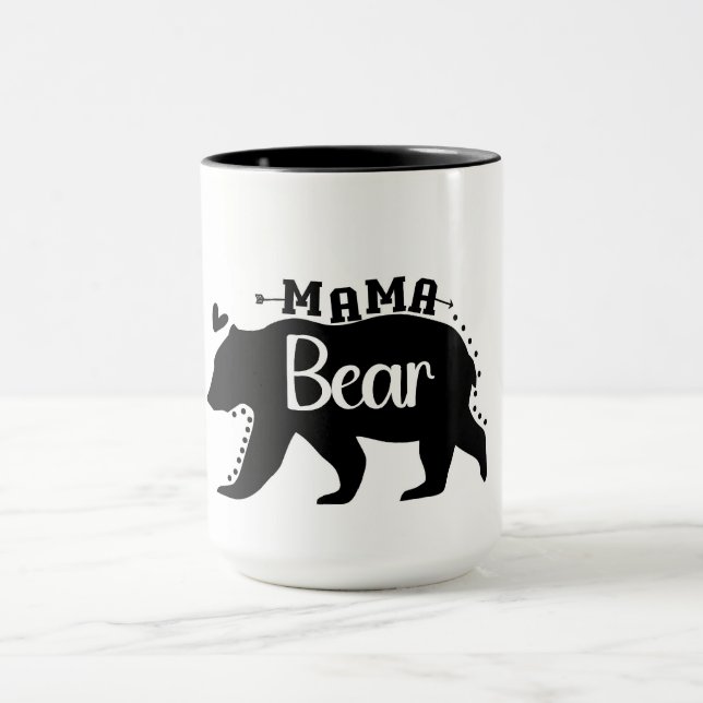 Mama Bear Mug with Bold Bear Silhouette (Center)