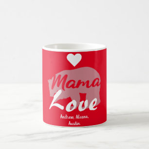 Mama Bear Mum Kid Names Personalised Customise Coffee Mug