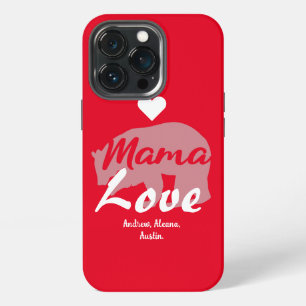 Mama Bear Mum Kid Names Personalised Customise iPhone 13 Pro Case